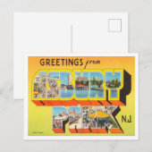 Carte Postale Salutations de Asbury Park, New York Travel (Devant / Derrière)