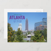 Carte Postale Salutations de Atlanta Georga Pittoresque Postcard (Devant / Derrière)