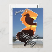 Carte Postale Salutations de Atlantic City (Devant / Derrière)