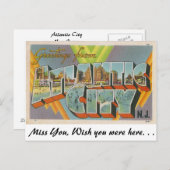 Carte Postale Salutations de Atlantic City, New Jersey (Devant / Derrière)