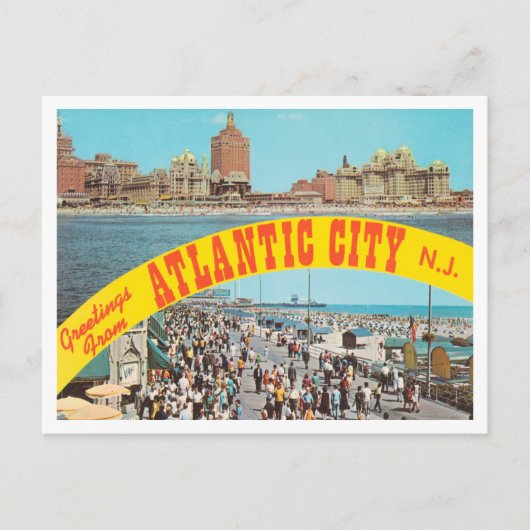 Carte Postale Salutations de Atlantic City, New Jersey Travel (Devant)