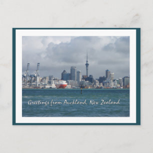 Carte Postale Salutations de Auckland city, Nouvelle-Zélande car