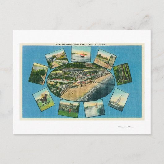 Carte Postale Salutations de avec vues PittoresquesSanta Cruz, C (Devant)