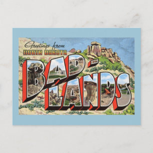 Carte Postale Salutations de Badlands, North Dakota Vintage