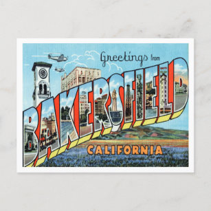Carte Postale Salutations de Bakersfield, Californie Travel