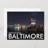 Carte Postale Salutations de Baltimore, Maryland, USA (Devant / Derrière)