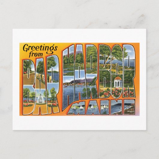 Carte Postale Salutations de Bar Harbour, Maine (Devant)