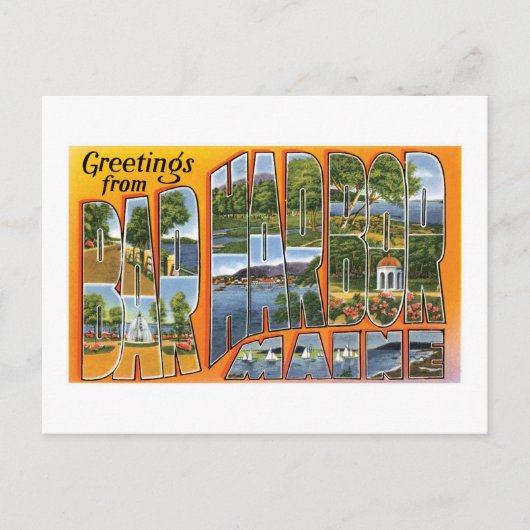 Carte Postale Salutations de Bar Harbour, Maine ! (Devant)