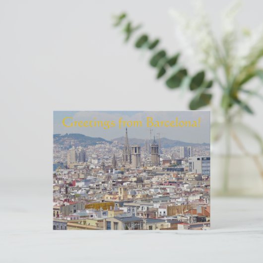 Carte Postale Salutations de Barcelone ! (Debout devant)