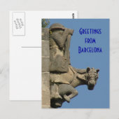 Carte Postale Salutations de Barcelone (Devant / Derrière)