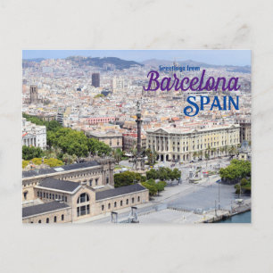 Carte Postale Salutations de Barcelone Espagne Voyage