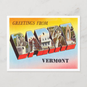Carte Postale Salutations de Barre, Vintage voyage du Vermont