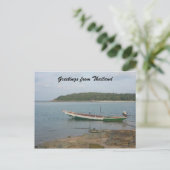 Carte Postale salutations de bateau thaïlandais (Debout devant)