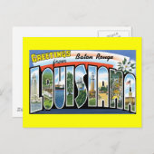 Carte Postale Salutations de Baton Rouge, Louisiane (Devant / Derrière)