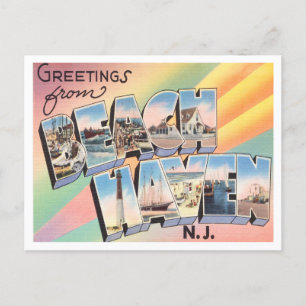 Carte Postale Salutations de Beach Haven, New Jersey Travel