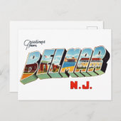 Carte Postale Salutations de Belmar New Jersey (Devant / Derrière)