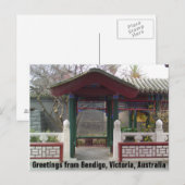 Carte Postale Salutations de Bendigo, Victoria, Australie (Devant / Derrière)