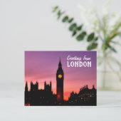 Carte Postale Salutations de Big Ben Londres Angleterre (Debout devant)