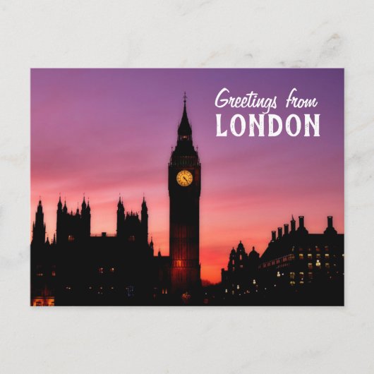 Carte Postale Salutations de Big Ben Londres Angleterre (Devant)