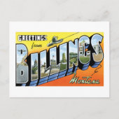 Carte Postale Salutations de Billings, Montana ! (Devant)