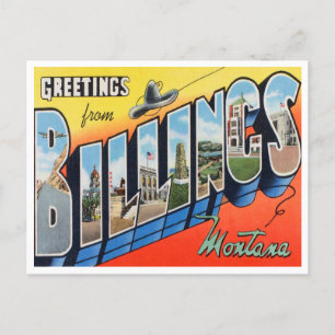 Carte Postale Salutations de Billings, Vintage voyage du Montana