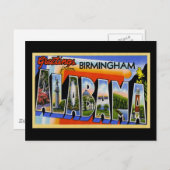 Carte Postale Salutations de Birmingham Alabama (Devant / Derrière)