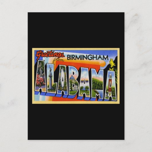 Carte Postale Salutations de Birmingham Alabama (Devant)