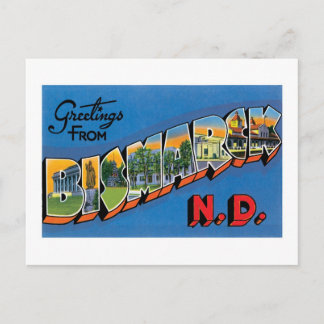 Carte Postale Salutations de Bismarck, Dakota du Nord!