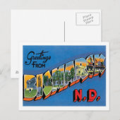 Carte Postale Salutations de Bismarck North Dakota Ville américa (Devant / Derrière)