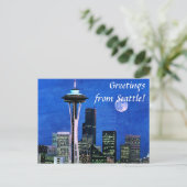 Carte Postale Salutations de Blue Seattle Skyline (Debout devant)