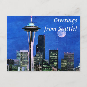 Carte Postale Salutations de Blue Seattle Skyline