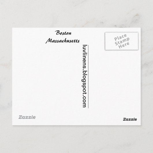 Carte Postale Salutations de Boston (Dos)