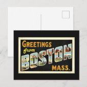 Carte Postale Salutations de Boston, Mass. (Devant / Derrière)