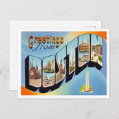 Carte Postale Salutations de Boston, Massachusetts Travel (Devant / Derrière)
