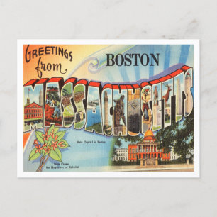 Carte Postale Salutations de Boston, Massachusetts Travel