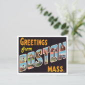Carte Postale Salutations de Boston, Massachusetts Voyage (Debout devant)