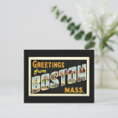 Carte Postale Salutations de Boston, messe, vintage, (Debout devant)