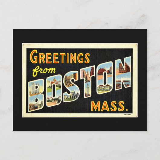 Carte Postale Salutations de Boston, messe, vintage, (Devant)