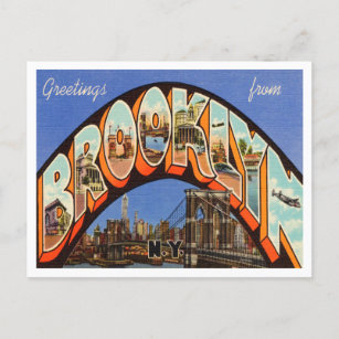 Carte Postale Salutations de Brooklyn, Vintage voyage de New Yor