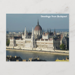 Carte Postale Salutations de Budapest - Parlement de Hongrie