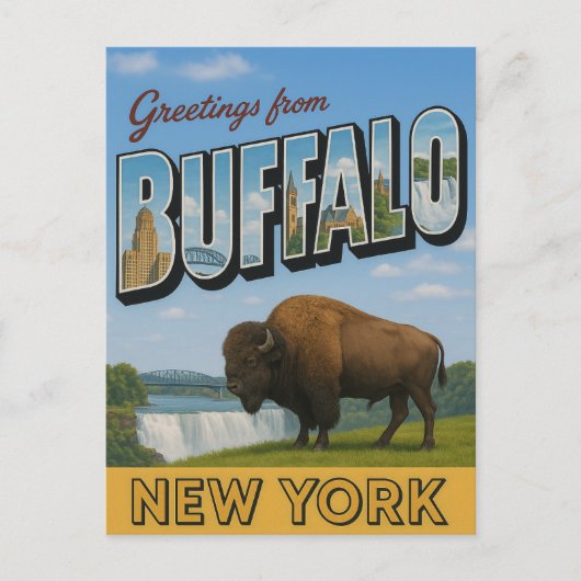 Carte Postale Salutations de Buffalo New York (Devant)