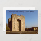 Carte Postale Salutations de Bunratty Castle, Irlande (Devant / Derrière)