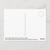 Carte Postale Salutations de Bunratty Castle, Irlande (Dos)