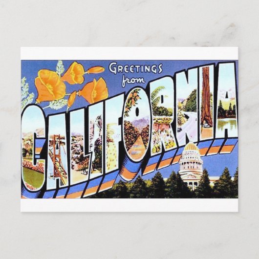 Carte Postale Salutations de Californie (Devant)