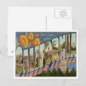 Carte Postale Salutations De Californie Des États-Unis (Devant / Derrière)
