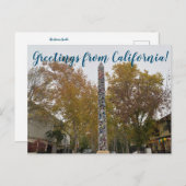 Carte Postale Salutations de Californie : The Davis Needle (Devant / Derrière)