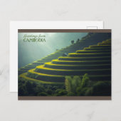Carte Postale Salutations de - Cambodge - Riz (Devant / Derrière)