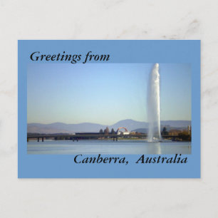 Carte Postale Salutations de Canberra, Australie