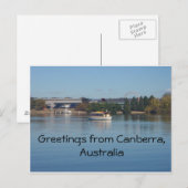Carte Postale Salutations de Canberra, Australie (Devant / Derrière)