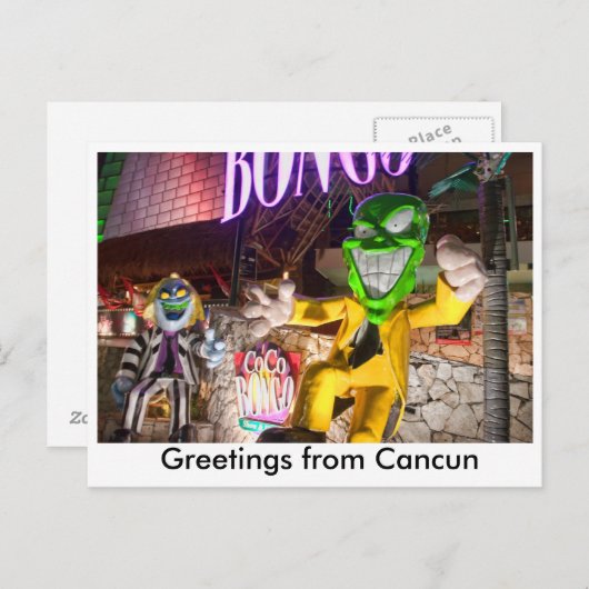 Carte Postale Salutations de Cancun Postcard (Devant / Derrière)